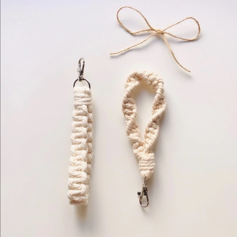 ✨HANDMADE✨ custom macrame wristlet keychain